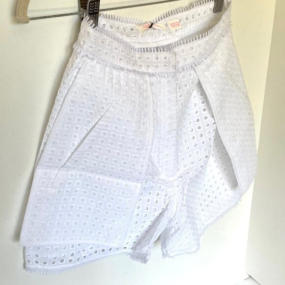 Sass and Bide Mini Eyelet Shorts Womens 6 White High Rise Cotton Tailored Summer - Picture 5 of 9